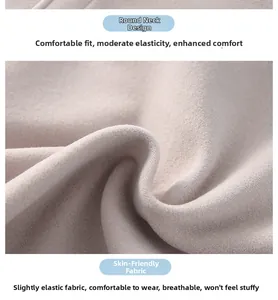 Detail of round neck and breathable fabric texture on a soft thermal shoulder protector