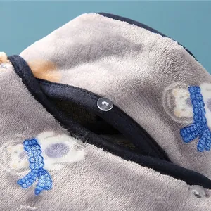 Thick flannel neck and shoulder warmer with detachable collar for winter protection