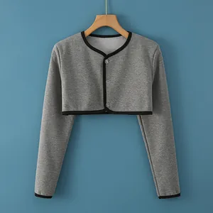 Fleece shoulder warmer shrug with long sleeves and buttons for neck protection