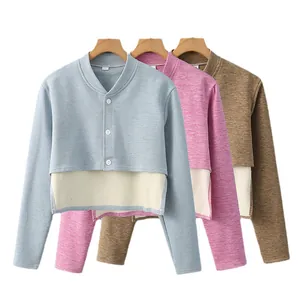 Tres protectores térmicos de hombros para mayores en punto azul, rosa y marrón suave