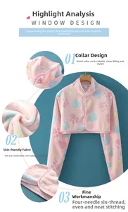 Détails de l'épaulière rose en polaire montrant le col et la qualité des coutures