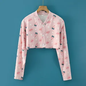 Pink short shoulder wrap with cupcake prints for women's sleeping and neck warmth