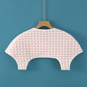 Pink checkered quilted shoulder warmer wrap for postpartum health and neck protection