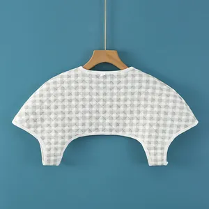 Quilted cotton shoulder warmer in grey check pattern for neck and joint thermal protection