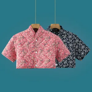 Gilet Riscaldante Per Spalle E Collo Trapuntato Seta Di Latte Pelo Di Cammello Imbottito Manica Corta Per Donna Inverno