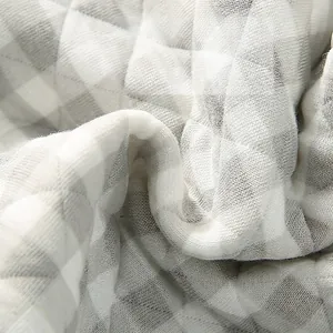 Chauffe-épaules matelassé gris à carreaux pour enfants en coton thermique doux