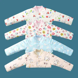 Protezione Termica Spalle Neonato Ispessito Foderato in Pile Autunno Inverno Gilet Nanna Bambini Maglietta Calda a Maniche Corte