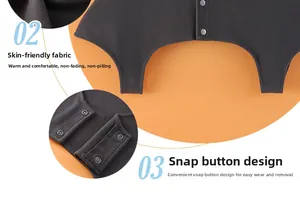 Detail view of skin-friendly shoulder warmer fabric with secure snap button closure