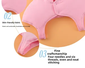 Detail of pink thermal shoulder wrap with flatlock stitching and snap buttons