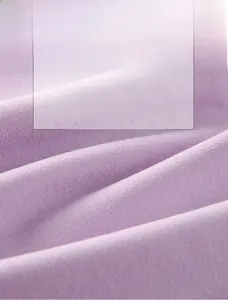 Macro shot of soft light purple flannel fabric showing plush texture and high density