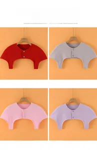 Thermal shoulder warmer in red, grey, pink and purple with metal snap buttons