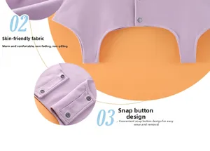 Detail of soft thermal purple fabric with sturdy metal snaps for easy wear on shoulder wrap