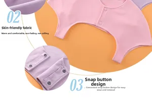 Close-up of soft shoulder warmer with snap button closure in pink and purple colors