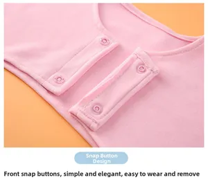 Close-up of pink baby shoulder wrap showing snaps for easy dressing and soft fabric