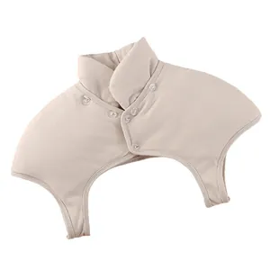Thermal fleece shoulder protector with high neck and button closure for winter warmth