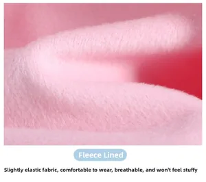 Macro detail of soft pink thickened fleece lining for warm thermal shoulder protector