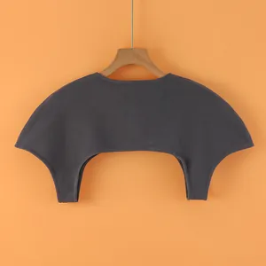 Dark grey thermal shoulder warmer wrap made of soft knit fabric for neck and joint protection