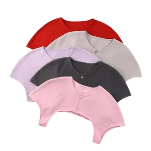 Knitted shoulder warmer wrap in multiple colors featuring double buttons for men and women