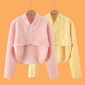 Damen Plüsch-Schulterwärmer Flanell-Schulterschutzjacke Für Schlaf Postpartale Mutterschaft Warmer Schal Langarm Offene Schulter-Wrap