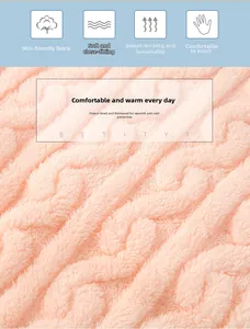 Close-up of pink thickened fleece fabric with skin-friendly and breathable texture details