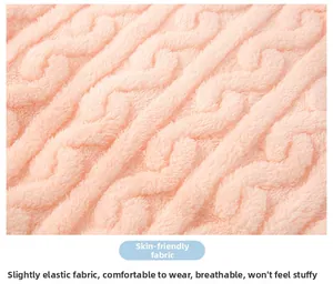 Close-up of pink flannel fabric with cable knit pattern, soft and breathable texture