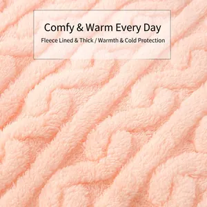 Pink fleece shoulder warmer wrap for women with thick flannel texture for winter warmth