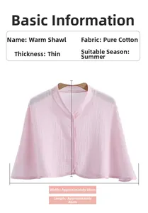 Pink cotton gauze nursing shawl with dimensions 88x46cm for summer shoulder warmth