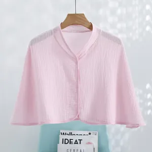 Cotton Gauze Nursing Shawl Double Layer Muslin Cape For Breastfeeding Women Postpartum Shoulder Warmer Air Conditioned Room
