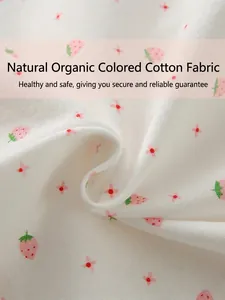 Organic cotton shoulder wrap with strawberry print for summer air conditioning