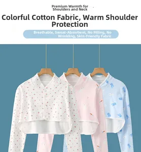 Detailed view of breathable colored cotton shoulder protectors in various prints