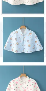 Detailed quilted warm shoulder capes with cute floral and bear prints for infants