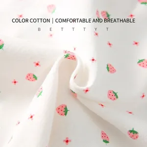 Thin cotton shoulder warmer for breastfeeding with strawberry print for summer air conditioning
