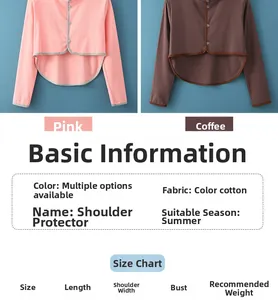 Détail de chauffe-épaules en coton coloré, options rose et marron pour femmes