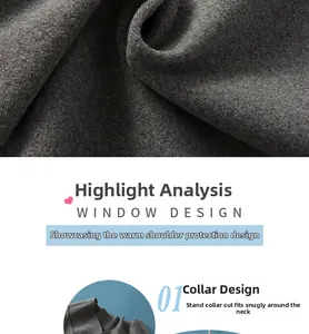Close-up of the standing collar and knitted texture of the summer neck protector