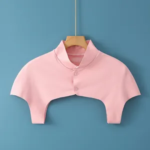 Pink thermal shoulder wrap for women in soft Tencel blend fabric with double button design