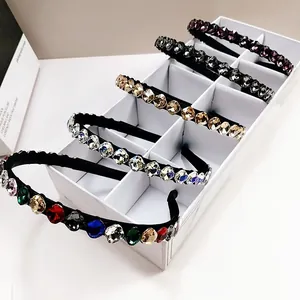 Vintage Luxe K9 Kristallen Haarband Elegante IJzeren Haarhoepel Met Stof Omwikkeld Mode Haaraccessoires Voor Dames Feest