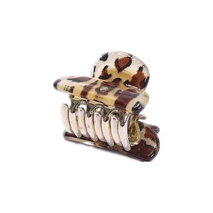 Classic leopard print hair claw clip with smooth texture for women hairstyle