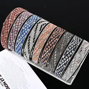Cerchietto di Lusso con Strass per Donna Fascia per Capelli Larga Antiscivolo con Motivo Geometrico Accessori Capelli