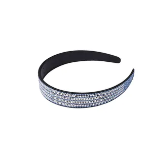 Fünfreihiger Strass-Haarreif mit hellblauen und silbernen Kristallen für Damen