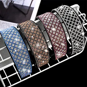 Sparkling rhinestone wide headbands for women in multiple colors with non-slip design
