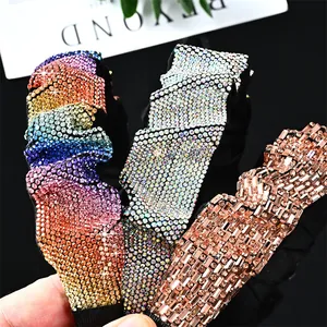 Diadema de Plisado de Diamantes de Imitación Vintage Francés Lujo Diadema Acolchada de Cristal Brillante Accesorios para el Cabello