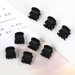 Pack de 8 mini pinzas para el cabello negro mate para peinados de estilo coreano