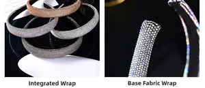 Gros plan détaillé du serre-tête rembourré en strass avec doublure en tissu doux intégrée