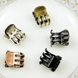 Detailset aus fünf metallischen Mini-Haarklammern in Bronze-, Silber- und Gold-Optik