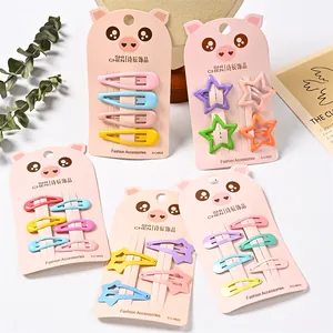 Pinzas para el Cabello de Aleación de Esmalte Coloridas Gota de Agua Estrella Geométrica para Niñas Niños Juego de Horquillas BB de Acero Inoxidable Accesorios para el Cabello de Moda