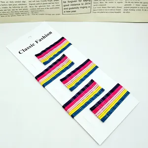Lot de 40 épingles à cheveux ondulées colorées en violet rose jaune et bleu sur cartes
