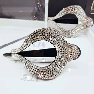 Pinza de Pelo Vintage Elegante de Corazón de Strass Horquilla de Cristal Grande Accesorio para El Cabello para Mujer Joyería de Boda Fiesta