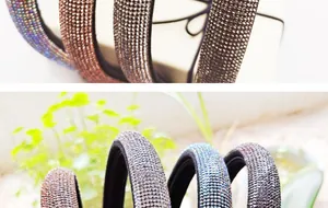 Détails de serre-têtes rembourrés de luxe ornés de strass brillants en plusieurs couleurs