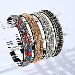 Ensemble de serre-têtes brillants en strass colorés, argentés, dorés et noirs élégants