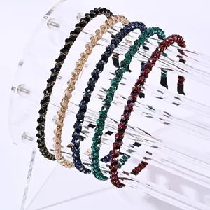 Diademas francesas retro de perlas de cristal para mujer en cinco colores elegantes
